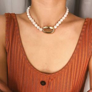 Ciondoli Collana di perle naturali di conchiglia della Boemia per le donne Fascino Conchiglia Collare di conchiglie Girocollo Spiaggia Boho Collane estive Gioielli Collares