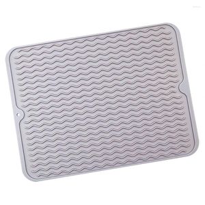 Table Mats Rectangle Heat Resistant Baking Tool Non-Slip Drying Dishes Tray Pad Drain Mat Foldable Thickened Silicone Home