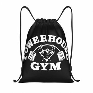 Custom Powerhouse Gym Drawstring Bag Мужчины Женщины Легкий Бодибилдинг Fitn Muscle Sports Тренажерный зал Рюкзак для хранения K30R #