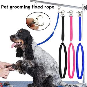 Dog Collars 1 PC Durable Adjustable Leash Nylon Pets Noose Loop Lock Clip Rope Dogs Grooming Table Sling Restraint Ropes For Bath Desks