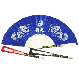 Arts Top -Qualität chinesischer Kung Fu Fan Wushu Dragon Edelstahl Rahmen Tai Chi Martial Arts Performance / Tanz verfügbar Fan 13.4 