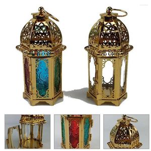 Portacandele Portacandele Castello europeo dorato Lampada in stile ferro Candeliere Decorazione domestica Ornamenti artigianali per decorare matrimoni