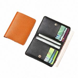 Solid Color Pu Leather Liten plånbok för kvinnor Korta Simple Women's Purse med Butts Ultra Thin Credit Card Bag Coin Purse L3VD#