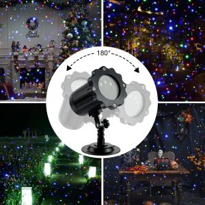 LED Outdoor Starry Stars Laser Projector Lights Garden Firefly Lights med avlägsna IP65 Vattentät för julgrandekoration