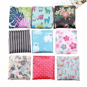 polyester Foldable Recycle Shop Bag Eco Reusable Tote Bag Fruit Vegetable Grocery X5Ao#