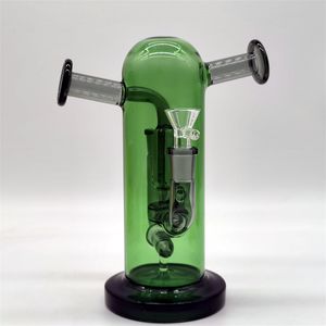 2024 Heady Cam Neo Fab İki Yolu Eklem Eklemi Yeşil 9 inç Cam Bongs Su Boru Bong Tütün Sigara Tüpü 14mm Kase Dab Rig Recycler Bubbler Borular