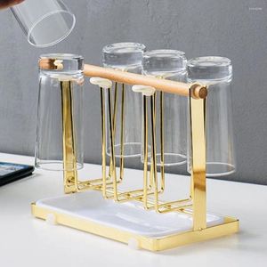 Contenitori per cucina Tazza in metallo dorato Portabicchiere Tazza per vino Stendino Organizzatore Contenitore Accessori Scaffale Strumenti Scolapiatti