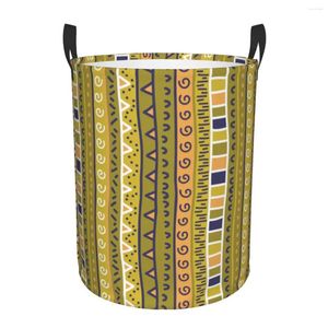 Laundry Bags Folding Basket Ancient Tribal Ethnic Dirty Clothes Toys Storage Bucket Wardrobe Clothing Organizer Hamper