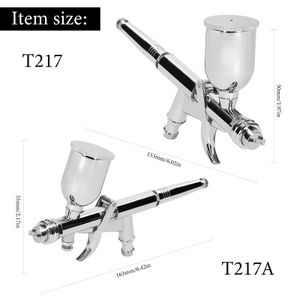 2 Spraying Nozles Changeable Airbrush Kit 0.5mm Air Brush Set 15cc Paint Fluids Cup For Car Model DIY målning Makeup Spray Gun