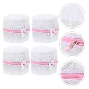 Laundry Bags 4Pcs Polyester Mesh Washing Washer Protector Bag Honeycomb Storage With Zipper For Delicates Jeans Socks