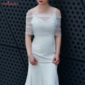 TopQueen G73 Diy Bridal Wrap Acessórios de casamento encolhem os ombros de casamentos de ombros de capa de bolero