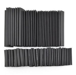 127pcs Black Polyolefin 21 Halogen 104 Mpa 15 kVmm for Heat Shrink Tube Tubing Sleeving Kit 7 Sizes4427669