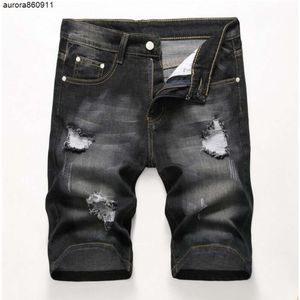 Мужские узкие рваные джинсовые шорты, джинсы, дизайнерские потертые отбеленные стилистические дырки, короткие брюки в стиле ретро, брюки большого размера