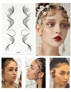 Window Stickers Bang Sideburns Bangs Wigs Stage Makeup Evening Party Styling Tattoo