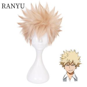 Peruklar ranyu anime cosplay benim kahraman akademisi bakugou katsumi katsumi cosplay stil peruk peruğu + ücretsiz peruk kapağı