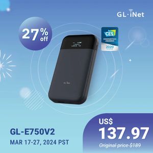 Glinet mudi v2 gle750v2 750Mbps 1tb max microd med openwrt 4g lte router 240326