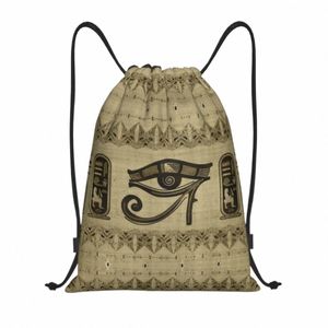 egyptian Eye Of Horus Drawstring Bags Men Foldable Sports Gym Sackpack Ancient Egypt Hieroglyphics Training Storage Backpacks k0et#