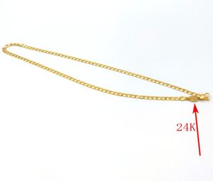 Women039S Naszyjnik łańcuch solid 24 K Stamp Link Fine Gold Authentic Finish Birthday Valentine Gift Cenne 20 cali 4 M2913243