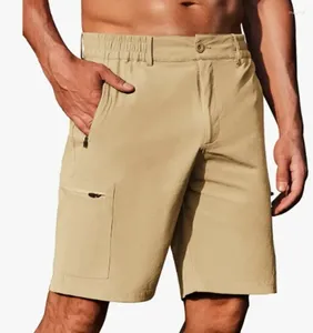 Shorts masculinos masculino casual macacão de vários bolsos verão calças esportivas ao ar livre soltas cinco homens