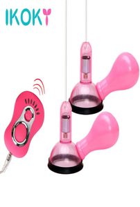 Ikoky vibrazione del capezzolo del prodotto sesso sesso clitoride mammario stimolatore massager della pompa del capezzolo 7 giocattoli sessuali per la velocità del vibratore per le donne S1011990986