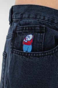 Jeans de rua masculino Hip Hop Gótico de desenhos animados bordados gráficos Baggy Black Pants Harajuku Cantura alta Lasca de perna larga 240430