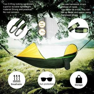 Hamaklar Kamp ile Hamak Hamak Net Çift Paraşüt Hammock 500 lbs Süper Hafif Naylon Hamak Kamp Seyahat Yürüyüşü için
