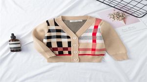 Ragazzi ragazze maglione a maglia a maglia coreana a strisce coda abbinate a maglia cardigan per bambini vestiti per bambini giacche cappotto boutique clo6101571