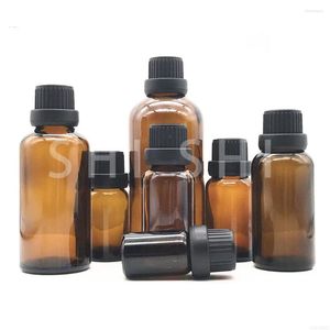 Bottiglie di stoccaggio 10 pezzi vetro per oli essenziali refilabili per bottiglia per gocce ambra vuota profumo 5 ml 10 ml 15 ml 20 ml 30 ml