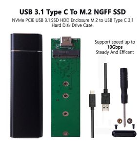 M2 NGFF SATA SSD para USB 30 31 Caixa de gabinete de acionamento externo tipo C W USP Black Color7378482