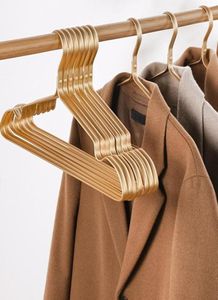 Hangers Racks 510pcs Matte Gold Coat Pants Hanger Clothes Drying Rack Anti slip Wardrobe Dress Towel Organizer Aluminum Alloy9245921