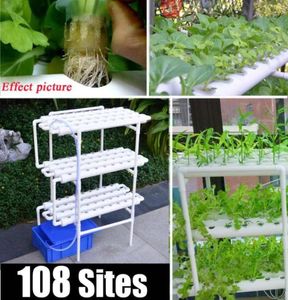 Planters POTS 10836 Hål Hydroponic Piping Site Grow Kit Water Culture Planting Box Garden System Nursery Pot Rack 220v8478194