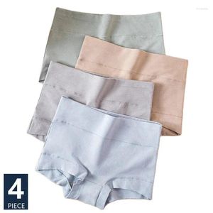 Calcinha feminina 4pcs/conjunto de algodão alta algodão Briefas corpora