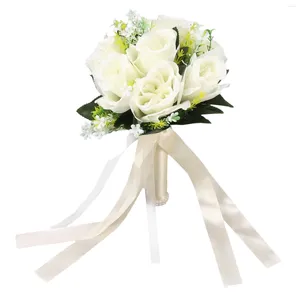 Декоративные цветы свадебные букеты шелковые пластиковые романтические романтические изысканные изящные ручки красивой свадьбы для домашнего украшения