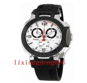 Beobachten Sie Quartz Trace Chronograph Black Dial Gummi Silikongürtel T Race Folding Clasp Watches Herren Sportgelenkwachen227e2824998