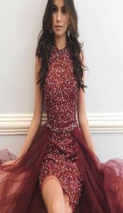 Dark Marroon Detachable Train Homecoming Dresses With Jewel Neck Beading Crystals Sheath Cocktail Party Gowns Short Prom Dresses7129175