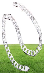 BAYTTLING 925 Silver 18 20 22 24 26 28 30 inches 12MM Flat Full Sideways Cuba Chain Necklace For Women Men Fashion Jewelry Gifts252391419