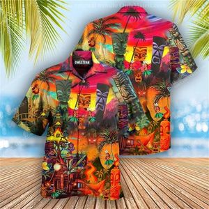 Men's Casual Shirts Loose Breathable 3d Print Trendy Cool Fashion Hawaiian Beach Party Tops Short Sleeves Summer For