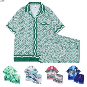 Casa Blanca Tshirt Trailtsits İki Parçalı Setler Gömlek Pure Pamuk Jogger Suit Sıradan Sokak Kızları Kadın Kadın Erkek Tasarımcı Kol Deri Şort Smmer Yüzme Yu Ye9x