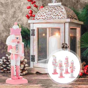 装飾的な置物木製のくるみ割り人形の人形デスクトップクリスマスくるみ割り人形装飾クリスマスオーナメントガーデンワークギフト