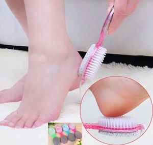 4in1 Clean Feet Brush Foot Pedicure Fötter Rasp Brush Nail Clippers Fötter CARE TRORT STILLA HUD Pimice Stone Board Ta bort Dead Hud HH3402071