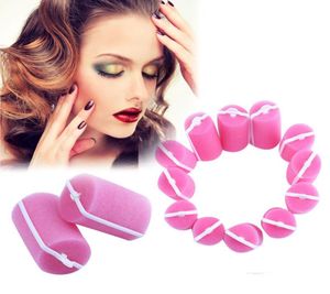 12pcsset Girls Hair Styling Tools Soft Cushion Hair Curlers svamp hårrulle 2 storlekar frisörsrullar verktyg1173823