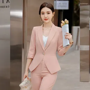 Women's Two Piece Pants Elegant Business Suits Formal Pantsuits For Women Professional Blazers Office Ladies Work Wear Career Outfits Plus