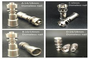 Pure Titanium Somking pipes 101418mm Male and female domeless Quartz Nail Jiont For Accessories Bong Oil Rig2567702