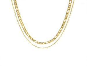Kedjor Kvinnor Figaro Gold Chain Necklace Aestetic Colar Choker Kpop Collier Collier Rostfritt stål Smycken Luxury Chunky Collares 1671771