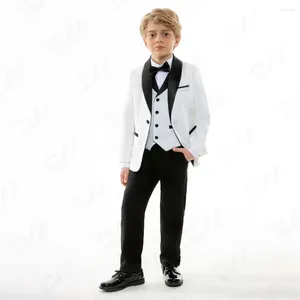 Herrenanzüge Spring Boys Top -Qualität Plaid Hochzeitsanzug Teenager Kid Formale Smoking Bowtie Kleid Kinder Blazer Party Performance Kostüm