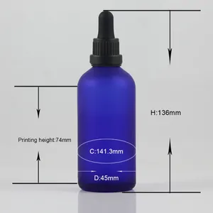 Storage Bottles Selling Frosted Blue Glass Bottle 50ml Dropper Packaging Cosmetic With