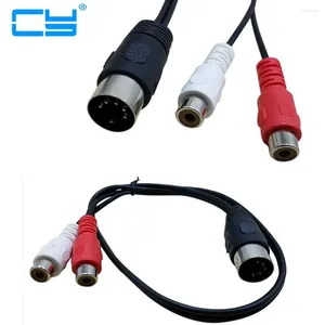 Computer Cables MIDI DIN 5P Male To 2 RCA Phono Female Socket Jack MF Audio Cable 0.5m 50cm