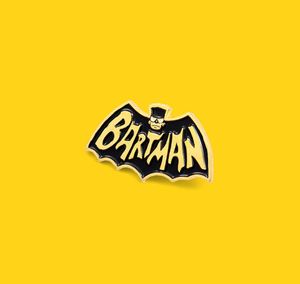 Cool Bartman Brosches Cartoon Creative Anime Characters Emamel Pins Alloy Brosch för barns denimjacka Skjorta Badge Jeweller Gif7391447