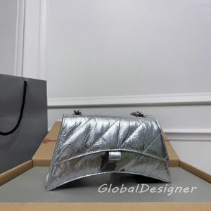 Дизайнерские женские сумки цепь серебряный кроссовый мешок для тела на полулужные сумочки на плеча