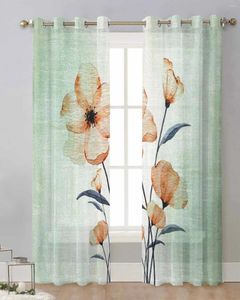 Curtain Flower Gradual Decadent Style Sheer Curtains For Living Room Window Transparent Voile Tulle Cortinas Drapes Home Decor